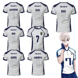 Janpanese Anime Jersey Nagi Seishiro Niko Ikki 3D Print T-Shirt Men Women Short Sleeve Soccer Sportswear Cosplay Costume Top Tee