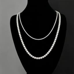 FEOBUR 3/4/5mm Real Moissanite Tennis Necklace for Women Men S925 Silver Certified Full Diamond Neck Chains Trendy Jewelry Gift