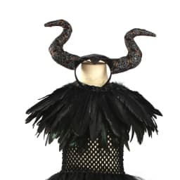 Handmade Tutu Princess Dress Girls Cosplay Costume Evil Queen Black Mesh Children's Carnival Party Wand Demonic Witch Dress