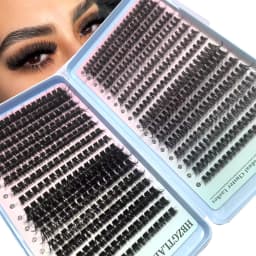 HBZGTLAD 32rows Fluffy Thick Eyelash Clusters Wispy Individual Lashes 30D-100D Mix Eyelash Extensions False Eyelashes