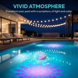 Outdoor LED Solar Pool Lights RGB Spectrum 16 Million Colors Dynamic Modes Solar-charged Waterproof Design Waterproof 3 Timer 9 Lighting Floating Lamp For Garden Pool Party Decoration