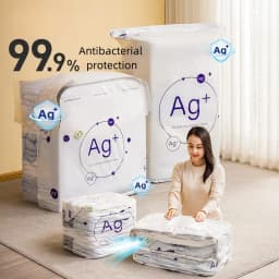 Antibacterial Vacuum Bags No Need Pump Large Plastic Storage Bag Storing Clothes Blanket Compression Bag Travel Accessories