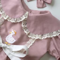 Summer Baby Girl Duck Embroidery Bow Lace Pink Puffy Suit For Casual Party Birthday Wedding Photography