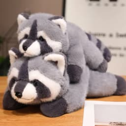 Cute Raccoon Plush Toy Stuffed Animals Soft Doll Pillow Grey Raccoon Toys Birthday Gift for Boys Girls