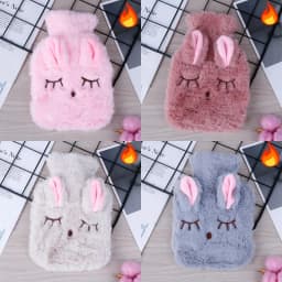 Kawaii Hot Water Bags Cute Plush Rubber Hand and Foot Belly Warmer Explosion-proof Hot Water Bottles for Women Period Pain