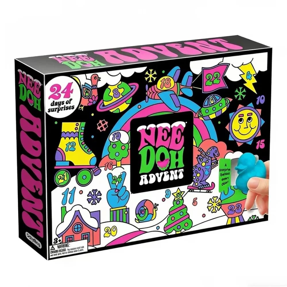 NeeDoh 2026 Advent Calendar, 24 Pieces, PVC 3D Fidget Doll, Christmas Countdown Calendar, New Year's Surprise Gift