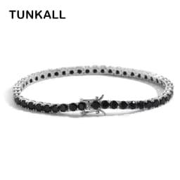 3MM 4MM 5MM Black CZ Stone Tennis Bracelets Men And Women Hip Hop Jewelry BB238