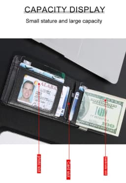 Homefish Anti‑RFID Blocking Carbon Fiber Leather Men's Bifold Wallet Slim Money Clip ID Credit Card Holder