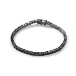 UWIN Black Color Tennis Chain Bracelet Round Cubic Zirconia AAA CZ Tennis Link Wrist Bracelets Hip Hop Jewelry for Rappers