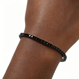 UWIN Black Color Tennis Chain Bracelet Round Cubic Zirconia AAA CZ Tennis Link Wrist Bracelets Hip Hop Jewelry for Rappers