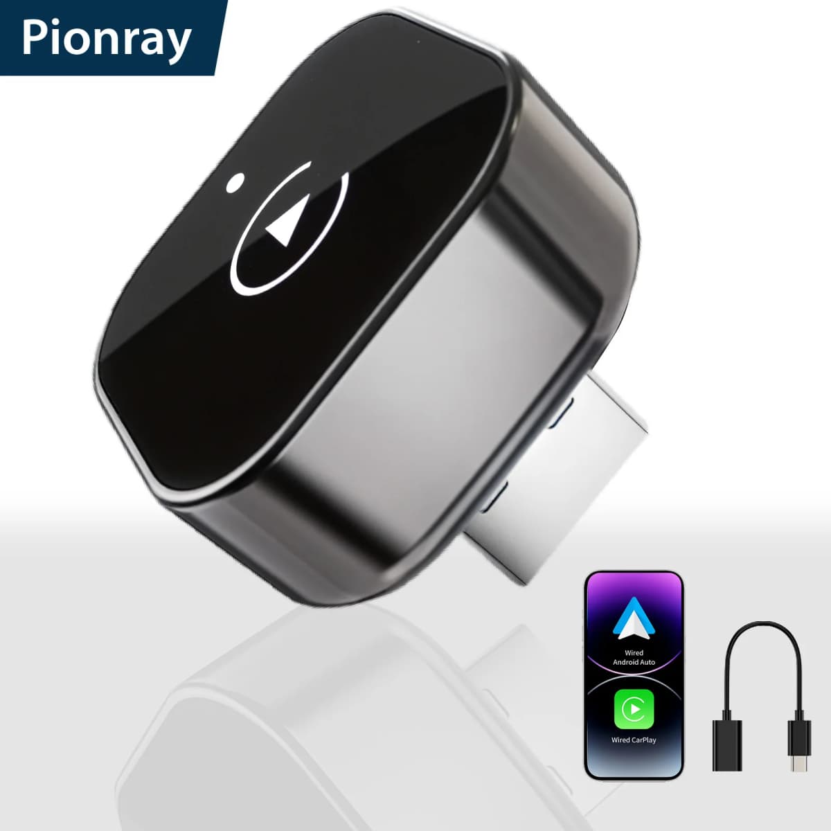 Mini Wireless CarPlay Adapter 2026 New Version, Stable No-Delay Plug&Play for Android Auto iPhone iOS USB/Type-C