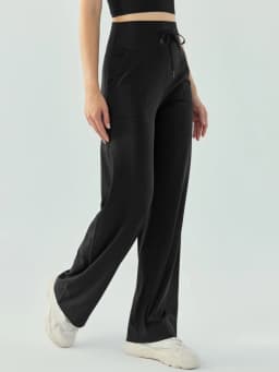 Yoga Pants Women Wide Leg Pants with Pockets High Waist Stretch Work Dress Pants Buttery Soft Casual Lounge Sweatpants Comfy