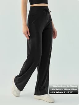 Yoga Pants Women Wide Leg Pants with Pockets High Waist Stretch Work Dress Pants Buttery Soft Casual Lounge Sweatpants Comfy