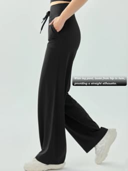 Yoga Pants Women Wide Leg Pants with Pockets High Waist Stretch Work Dress Pants Buttery Soft Casual Lounge Sweatpants Comfy