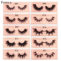 FOXESJI Lashes 3D Mink Eyelashes Natural Long Fluffy Dramatic Strip Eye Lashes Eyelash Extension Soft False Eyelashes Makeup