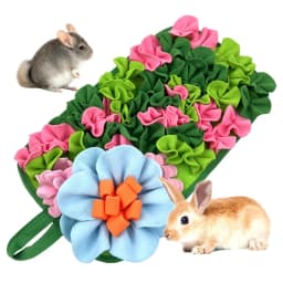Small Animal Feeding Mat Suitable for Rabbits, Hedgehogs, Guinea Pigs, and Mice Interactive Cute Floral Design Fun Feeding Mat