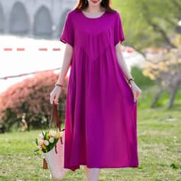 New Print plus size 2026 New Fashion Floral Printed Summer Dress Vestidos Elegant Short Sleeve Slim O-Neck Party Women clothing