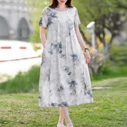 New Print plus size 2026 New Fashion Floral Printed Summer Dress Vestidos Elegant Short Sleeve Slim O-Neck Party Women clothing
