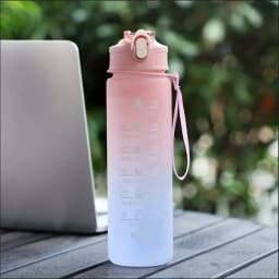 700ml Inspirational Outdoor Sports Water Cup With Time Scale And Drop-Resistant Lid - Portable And Fashionable