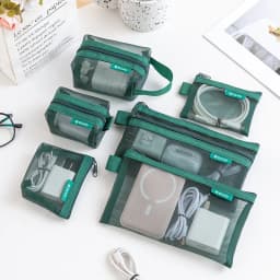 6pcs Transparent Mesh Coin and Miscellaneous Storage Bags, Portable 3D Card Organizer Pouches Cosmetic Bags Travel Storage Bag