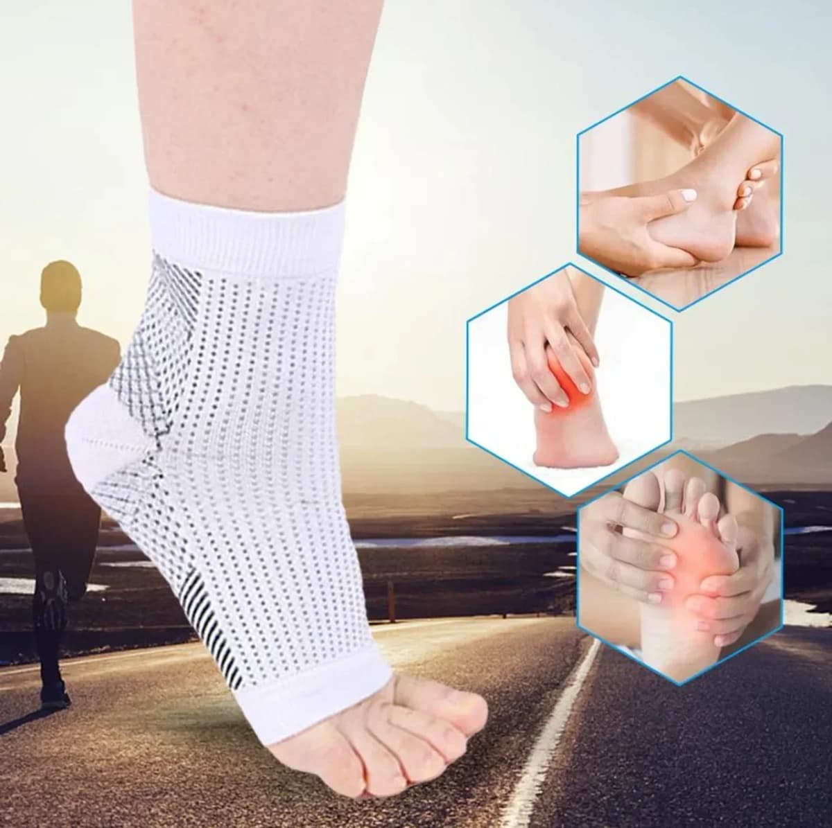 Customizable 2024 New Men Women Sports Socks Angel Anti Fatigue Outerdoor Compression Breatheable Foot Sleeve Support Socks