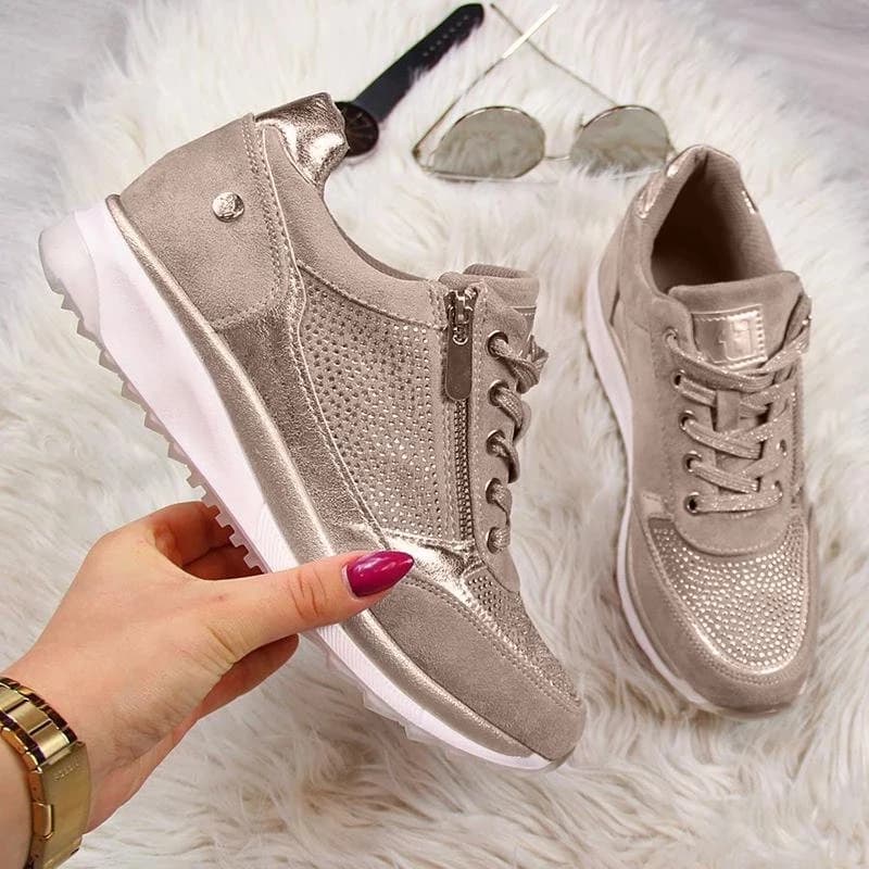 Customizable 2024 New UZZDSS Women Shoes Sneakers Zipper Platform Trainers Women Shoes Casual Lace-Up Womens Sneakers