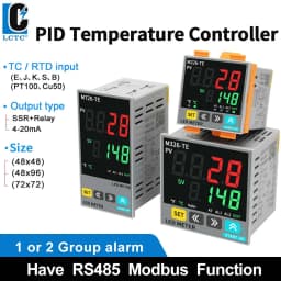 LCTC PID Temperature Controller SSR+Relay 4-20mA Output PID Regulator TC/RTD Input Digital Instrument 48*48 48*96 72* 72mm
