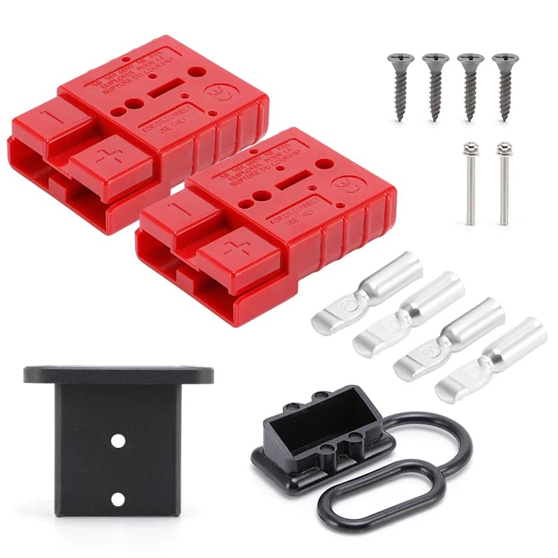 2pcs 50A Plug 2P Charging Connector 600V Quick Plug Car Battery Power Connectors Electrical Wire Cable Connectors