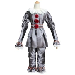 Clown Cosplay Costume Halloween Horror Outfit for Men Women Top Pants Suit Movie Halloween Uniform Outfit Party Performance
