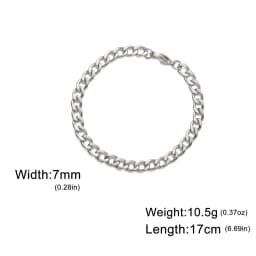 My Shape Fashion Cuban Chain Men Bracelet Stainless Steel 3/5/7/9mm Width Chain Bracelets Figaro Chain Wrist Jewelry Couple