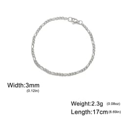 My Shape Fashion Cuban Chain Men Bracelet Stainless Steel 3/5/7/9mm Width Chain Bracelets Figaro Chain Wrist Jewelry Couple