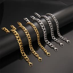 My Shape Fashion Cuban Chain Men Bracelet Stainless Steel 3/5/7/9mm Width Chain Bracelets Figaro Chain Wrist Jewelry Couple