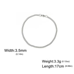My Shape Fashion Cuban Chain Men Bracelet Stainless Steel 3/5/7/9mm Width Chain Bracelets Figaro Chain Wrist Jewelry Couple