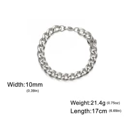 My Shape Fashion Cuban Chain Men Bracelet Stainless Steel 3/5/7/9mm Width Chain Bracelets Figaro Chain Wrist Jewelry Couple