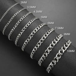 My Shape Fashion Cuban Chain Men Bracelet Stainless Steel 3/5/7/9mm Width Chain Bracelets Figaro Chain Wrist Jewelry Couple