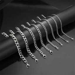 My Shape Fashion Cuban Chain Men Bracelet Stainless Steel 3/5/7/9mm Width Chain Bracelets Figaro Chain Wrist Jewelry Couple