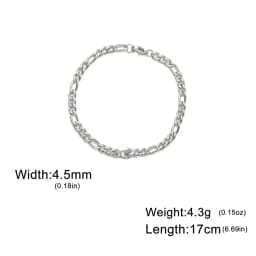 My Shape Fashion Cuban Chain Men Bracelet Stainless Steel 3/5/7/9mm Width Chain Bracelets Figaro Chain Wrist Jewelry Couple