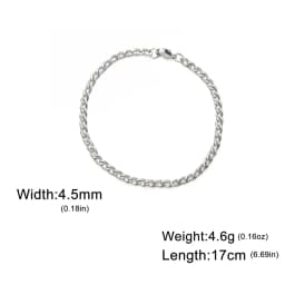 My Shape Fashion Cuban Chain Men Bracelet Stainless Steel 3/5/7/9mm Width Chain Bracelets Figaro Chain Wrist Jewelry Couple
