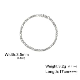 My Shape Fashion Cuban Chain Men Bracelet Stainless Steel 3/5/7/9mm Width Chain Bracelets Figaro Chain Wrist Jewelry Couple