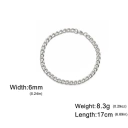 My Shape Fashion Cuban Chain Men Bracelet Stainless Steel 3/5/7/9mm Width Chain Bracelets Figaro Chain Wrist Jewelry Couple