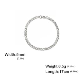 My Shape Fashion Cuban Chain Men Bracelet Stainless Steel 3/5/7/9mm Width Chain Bracelets Figaro Chain Wrist Jewelry Couple
