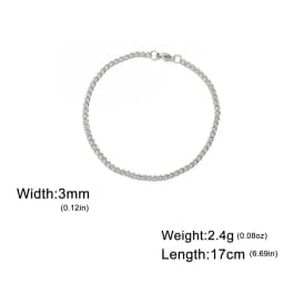 My Shape Fashion Cuban Chain Men Bracelet Stainless Steel 3/5/7/9mm Width Chain Bracelets Figaro Chain Wrist Jewelry Couple