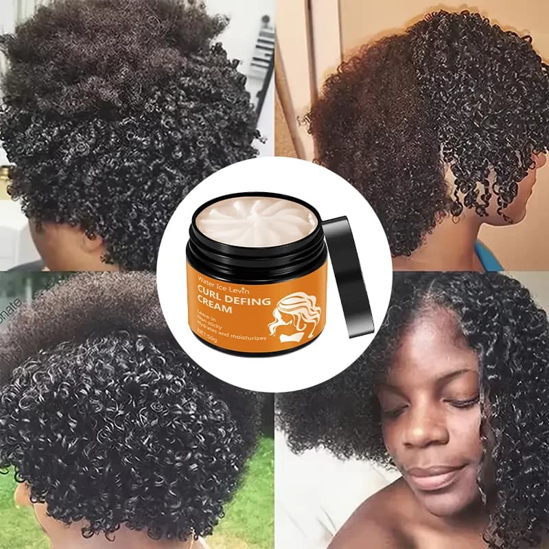 50g Black Castor Oil Curl Styling Cream - Moisturizing hair styling cream for normal hair, suitable for men and women, with an easy-to-use and portable plant-based formula