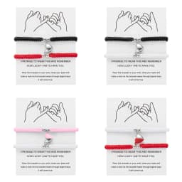 2Pcs/Set Romantic Heart Magnetic Attract Couple Bracelet For Women Men Fashion Braided Rope Matching Bracelet Friendship Jewelry