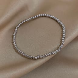 Greatera 3/4mm Stainless Steel Beads Elastic Bracelets for Women Gold Plated Tricolor Beaded Chain Bracelet Waterproof Jewelry