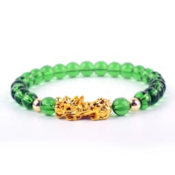 Pixiu Bracelet Feng Shui Wealth and Good Luck Bracelet Homme Wristband Gold Color Obisidian Stone Beads Black Six Character Gift