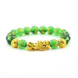 Pixiu Bracelet Feng Shui Wealth and Good Luck Bracelet Homme Wristband Gold Color Obisidian Stone Beads Black Six Character Gift