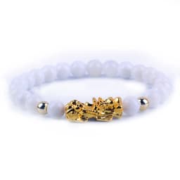 Pixiu Bracelet Feng Shui Wealth and Good Luck Bracelet Homme Wristband Gold Color Obisidian Stone Beads Black Six Character Gift