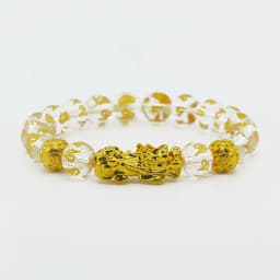 Pixiu Bracelet Feng Shui Wealth and Good Luck Bracelet Homme Wristband Gold Color Obisidian Stone Beads Black Six Character Gift