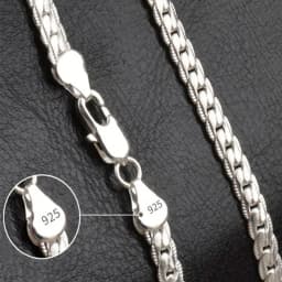 Nice 925 Sterling Silver 5MM Full Sideways Chain Necklace For Women Men Fashion Jewelry Sets Wedding Gift